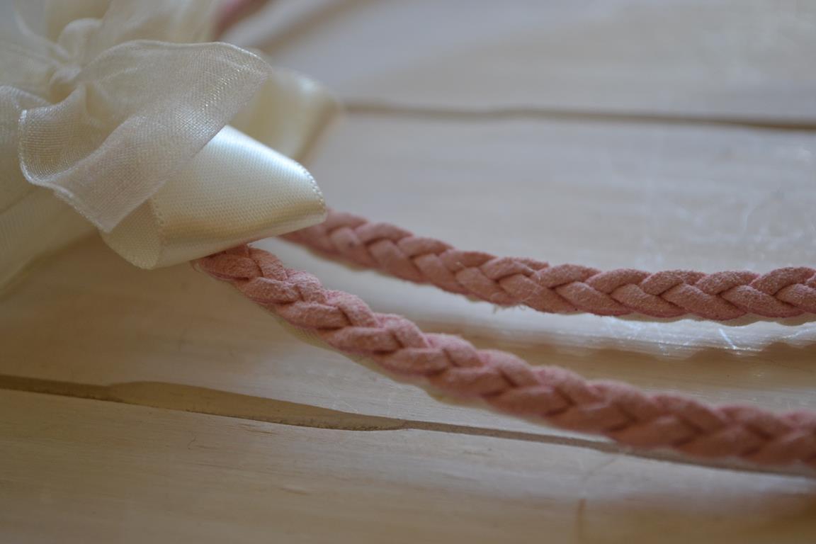 Στέφανα γάμου από σουέτ δερματίνι σε χρώμα old pink