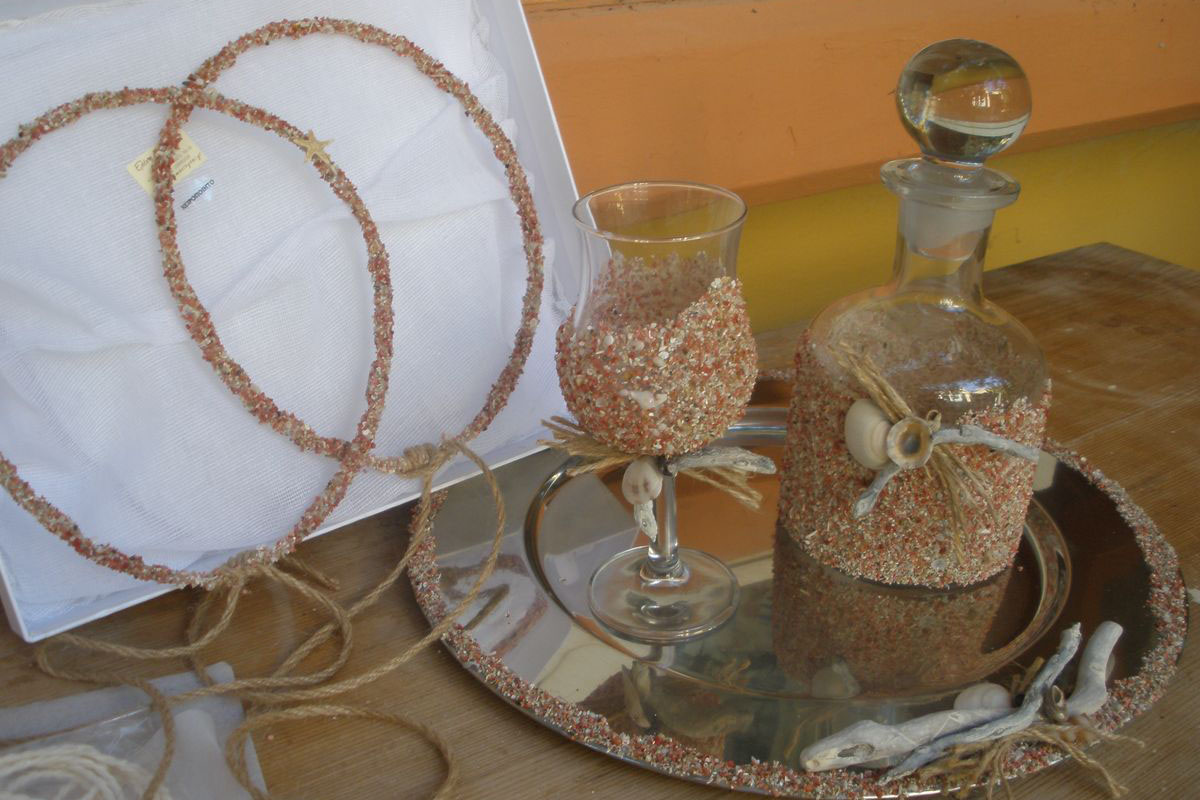 Marine Themed Wedding Set with a Wooden Tray