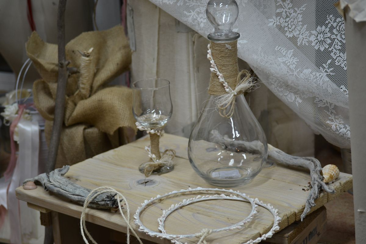 Vintage Wedding Set with Seashels