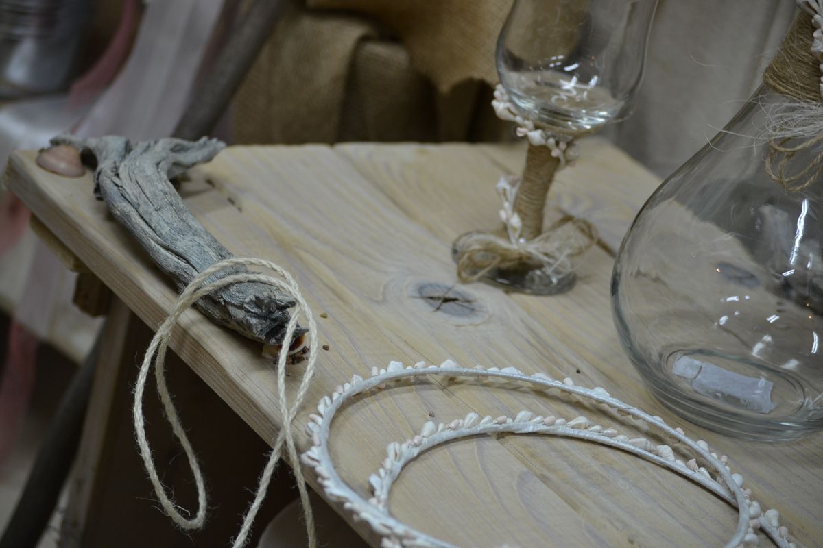 Vintage Wedding Set with Seashels